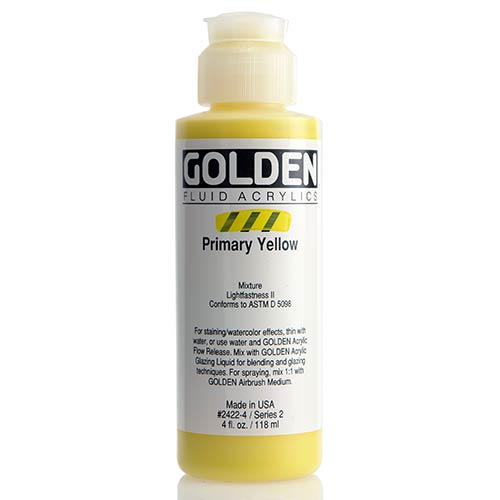 Golden, Fluid Acrylic, Paint, 4oz, Primary Yellow